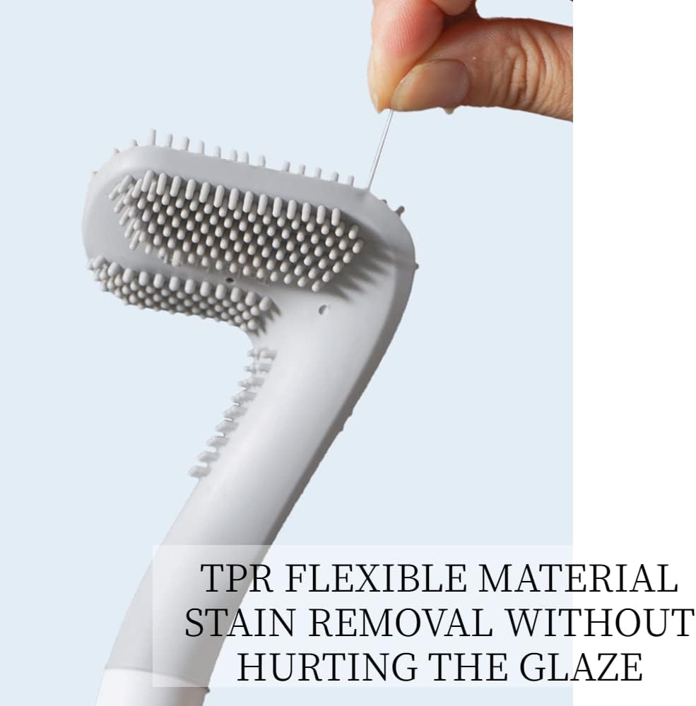 MASTERDUAN Toilet Brush and Holder Set with Flexible Silicone Bristles