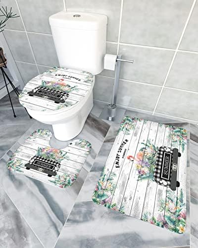 YESOF66 3 Piece Bathroom Rugs Set with Non-Slip Dots