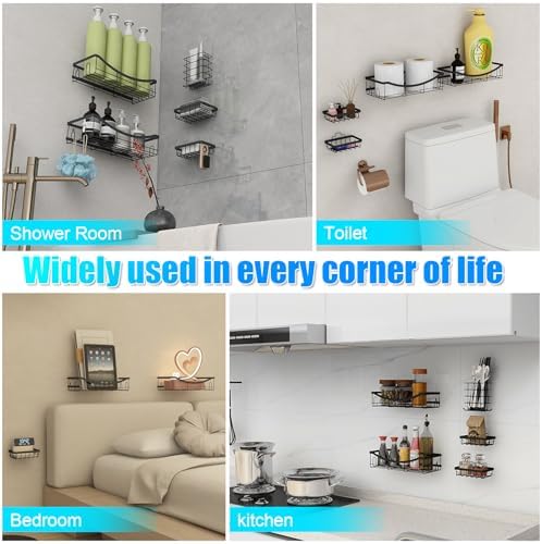 Kingmall 5 Pack Shower Caddy Organizer No Drilling
