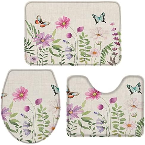 YESOF66 3 Piece Bathroom Rugs Set with Non-Slip Design 1