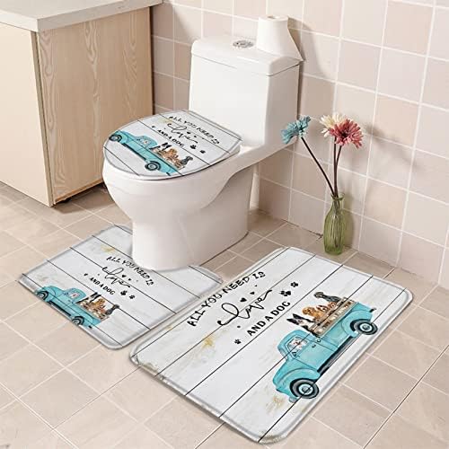YESOF66 3 Piece Bath Rug Set with Non-Slip Backing 1