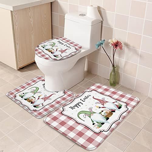 YESOF66 3 Piece Bathroom Rugs Set with Non-Slip Mat