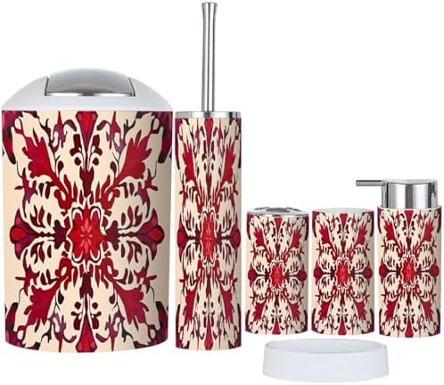Boho Snowflakes Bathroom Accessory Set 6 Piece