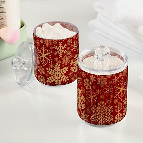 GEDAKO Qtip Holder with Lid Set Clear Glass Canister