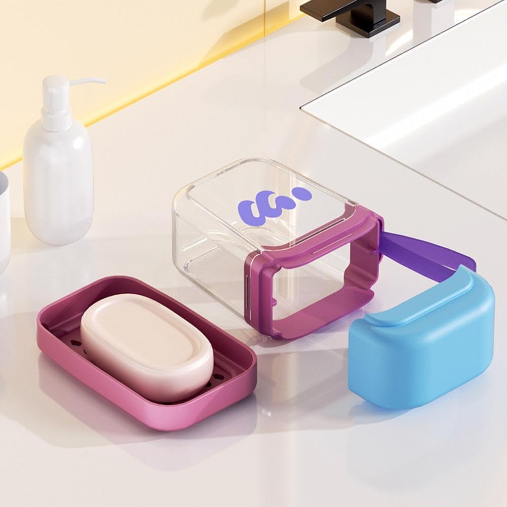 Portable Travel Mini Soap Box with Drain and Leak-Proof Lid