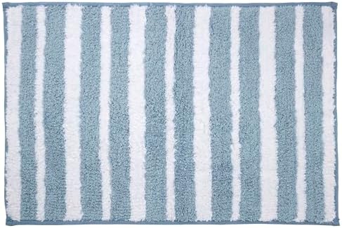 IZOD Cotton Bath Mat - Floral Design Mystic Blue 20 x 30