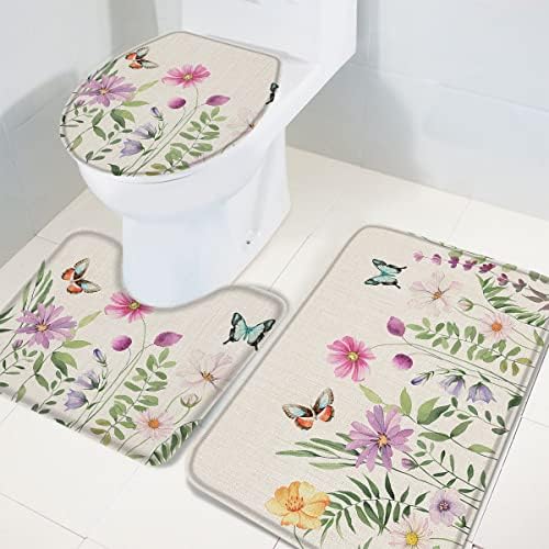 YESOF66 3 Piece Bathroom Rugs Set with Non-Slip Design 1