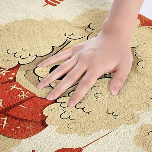 Feelyou 16x24 Christmas Dog Bath Rug with Non-Slip TPR Bottom