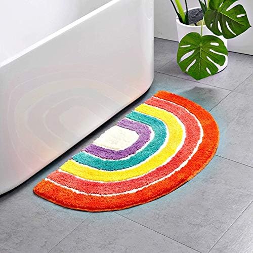 UKELER Rainbow Bath Rug Non Slip Absorbent Mat