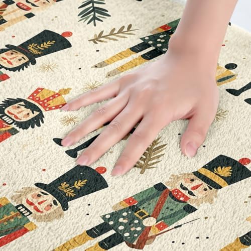 Feelyou Christmas Bath Rug with Nutcracker Design 1