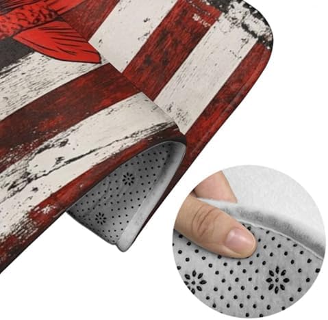 BoomDragon Non-Slip Bath Rug with Vintage American Flag Design