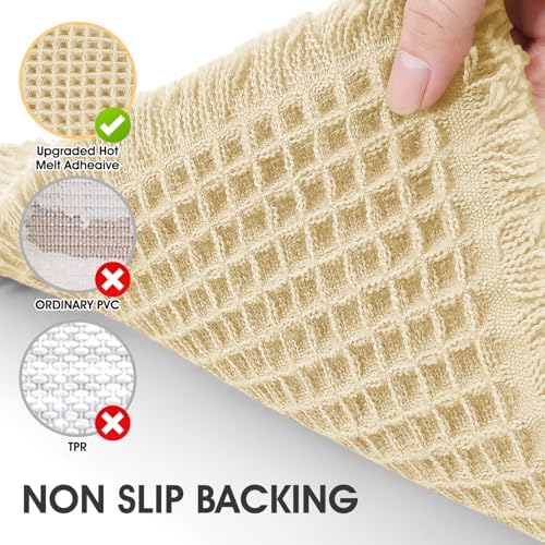 IM HOME Waffle Bath Mat Light Beige 32x20
