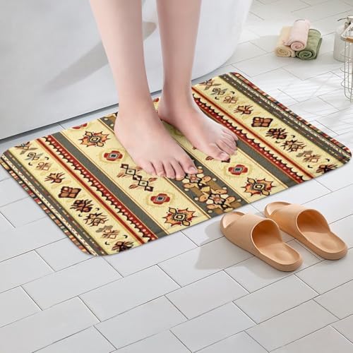 Feelyou Striped Boho Bath Rug 16x24