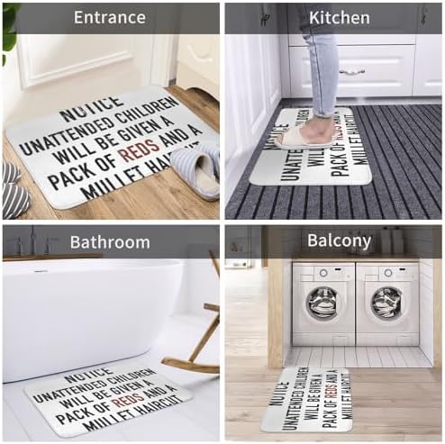 Red Quick Dry Bath Mat 18x30 Inch Non-Slip Absorbent Shower Rug for Bathroom Bathtub Sink