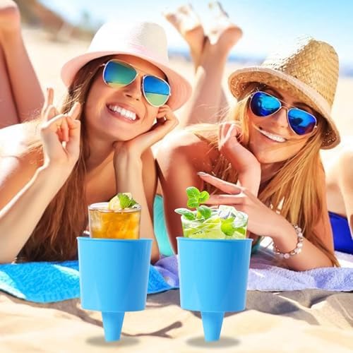4pcs Beach Cup Holders with Anti-Spill Design