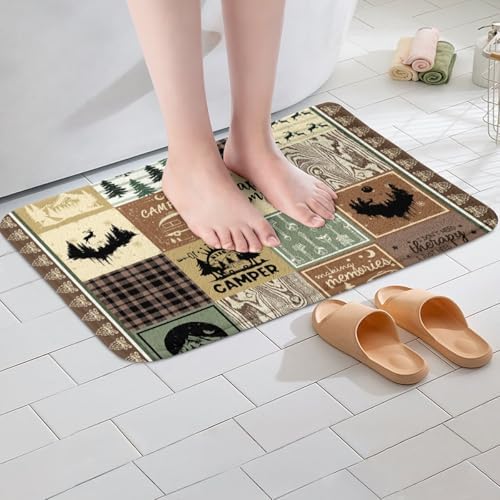 Erosebridal Rv Camper Theme Bathroom Rug Set 16x24