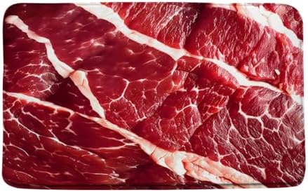 Funny Steak Bath Mat 16x24 Inch Red Beef Memory Foam Rug