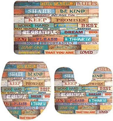 YESOF66 3 Piece Bathroom Rugs Set with Non-Slip Mats 1