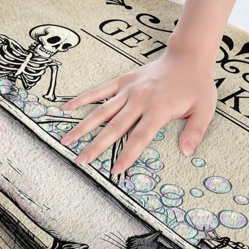 Jejeloiu Halloween Skull Bath Rug 16x24 Inch 1
