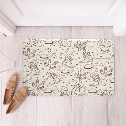 Feelyou Western Cowboy Bath Rug 16x24 Inch