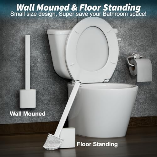 HygieX Silicone Toilet Brush Set with Holder