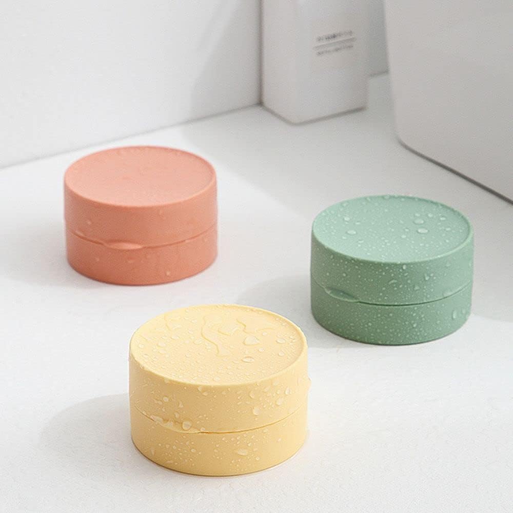 WEISHA Soap Box with Cover 1PC Round Oval Portable Bathroom Holder