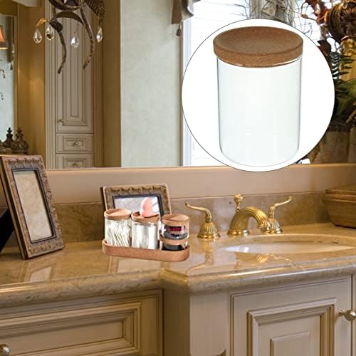 Alipis Glass Cotton Ball Holder Bathroom Jars with Lids