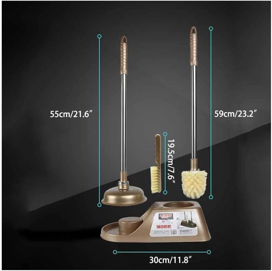 Toilet Brush with Holder Set Plunger and Bowl Brush Combo