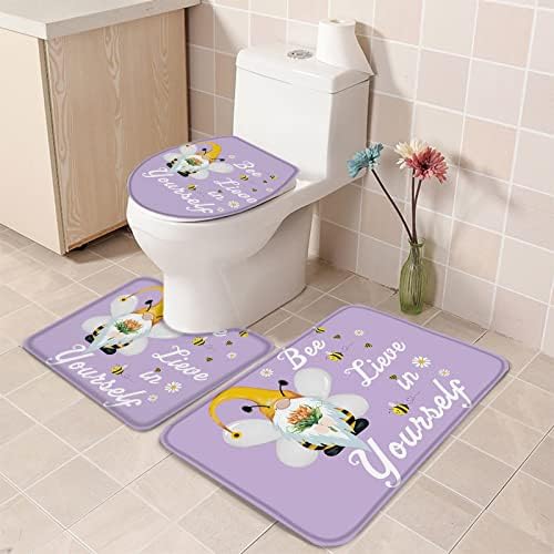 YESOF66 3 Piece Bathroom Rugs Set Non-Slip