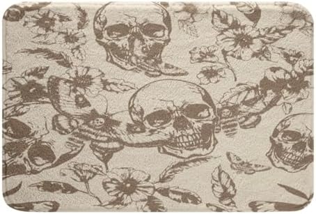 Gothic Skull Bath Rug 16x24 inch Non-Slip Microfiber