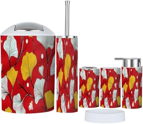 Boho Bathroom Accessory Set 6 Piece Modern Design 1