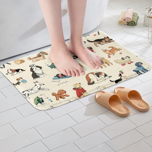 Castle Fairy Cartoon Dog Bath Rug 16x24 Inch Soft Shaggy Non Slip Floor Mat
