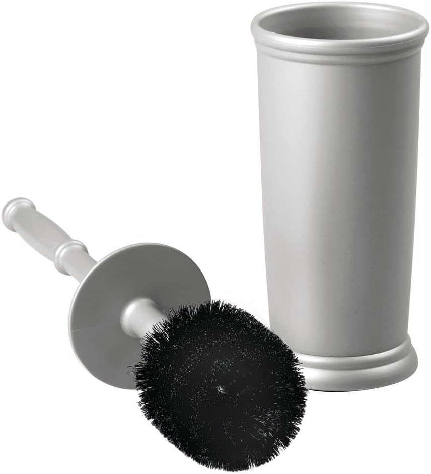 mDesign Modern Toilet Brush and Plunger Set with Holder - Gray