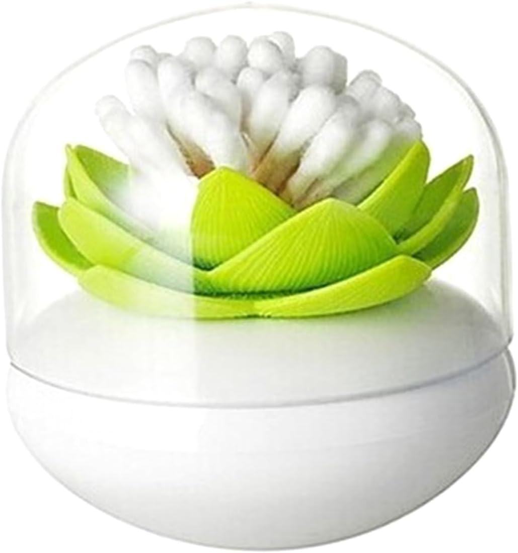 Unomor Lotus Cotton Swab Holder Organizer Green 1