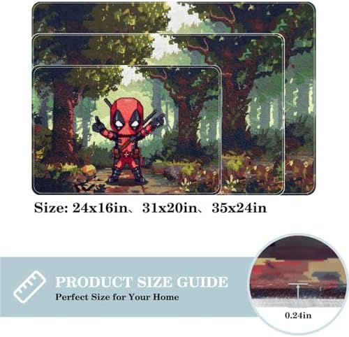 CMJSGG Deadpool Chair Rug - 60x40cm Machine Washable
