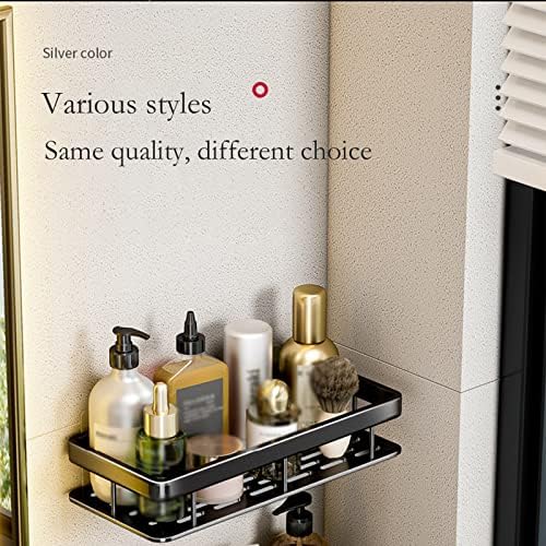 Shower Caddy With Hooks - Metal Organizer No Drilling 2 Tier Storage for Bathroom Kitchen