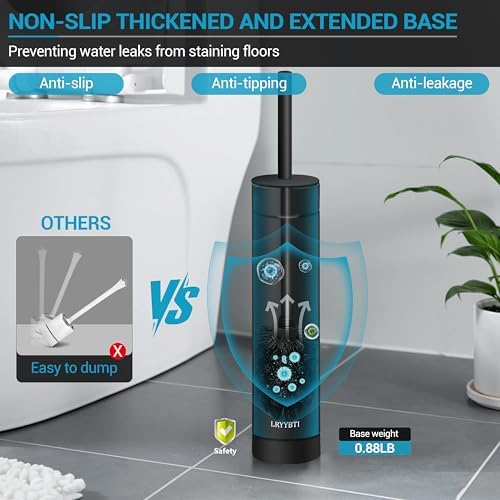 304 Stainless Steel Toilet Brush with Holder and 2 Bristle Heads 1