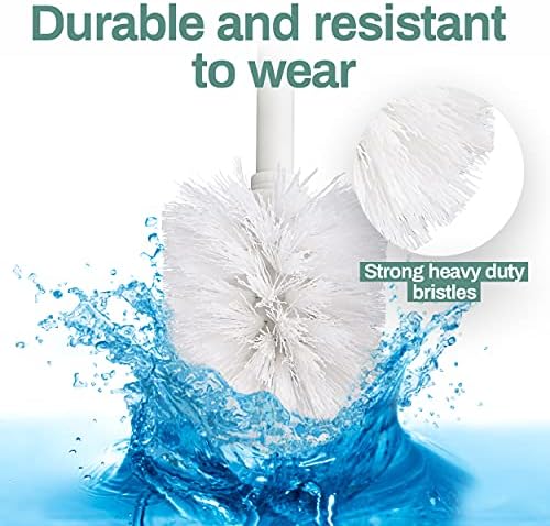 Home Intuition Modern Brushed Stainless Steel Toilet Brush Holder Set 2 Pack