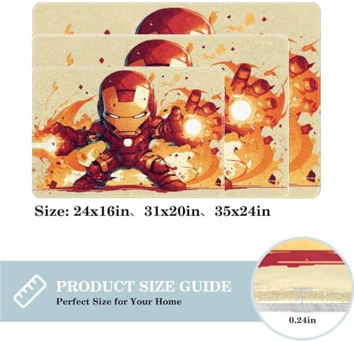 Iron Man Polyester Bath Rug Chair Mat 60x40cm