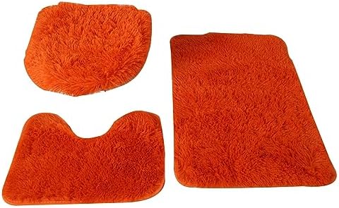 3 Piece Non Slip Bath Rugs Set - Soft Microfiber Carpets