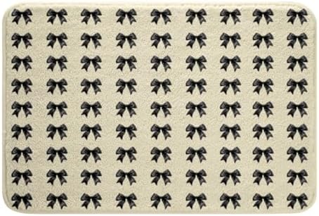 Jejeloiu Kids Black Bow Bathroom Rug 16x24