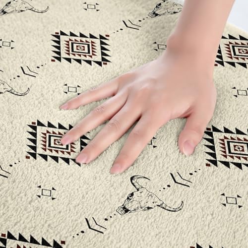 Western Aztec Bathroom Rug 16x24 Non-Slip Farmhouse Mat
