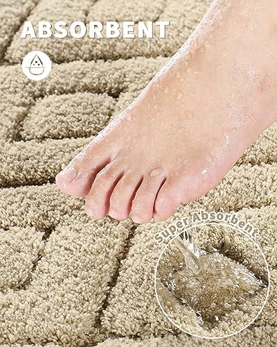 Yimobra Extra Soft Microfiber Bath Rug 36x24 Non Slip Beige