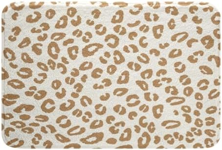 Jejeloiu Brown Leopard Printed Bath Rugs 16x24 Inch