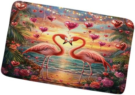 Valentines Day Bath Mat Red Love Hearts 16x24 Inch