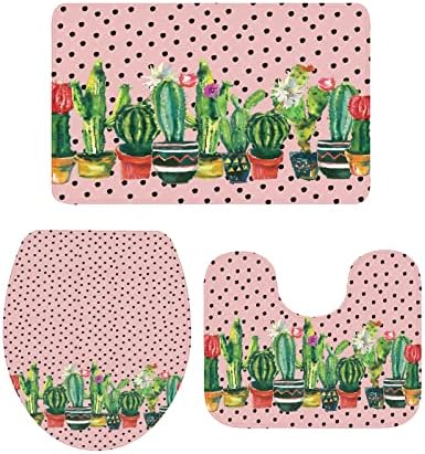 YESOF66 3 Piece Bathroom Rug Set with Non-Slip Dots