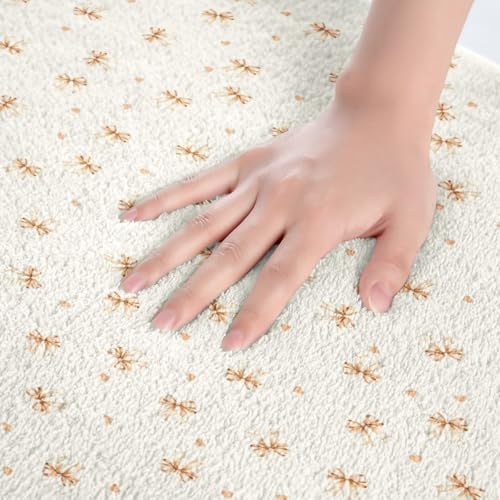 Cute Bow Bowknot Bath Rug for Kids 16x24 Inch Light Brown