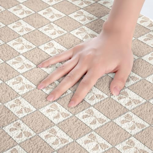 Pink White Checkered Bath Mat Non Slip 16x24