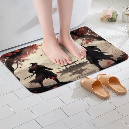 Feelyou Japanese Samurai Bath Mat 16x24 Inch