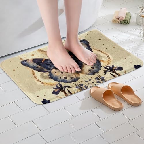RezsoyeN Butterfly Bath Rug 16x24 Non-Slip